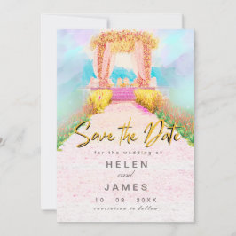 Romantischer Wasserfarbenbogen Save the Date