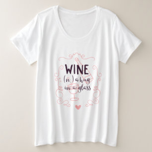 Romantischer Wein ist ein Schluck in einem Glas Große Größe T-Shirt