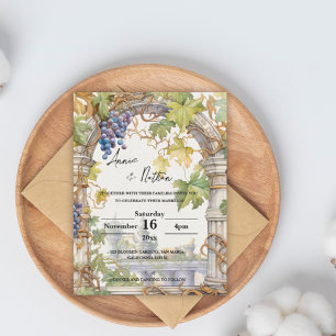 Romantischer Weinberg Einladung Postkarte
