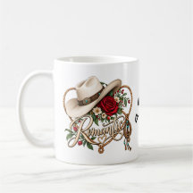 Romantischer Western-Cowboyhut & rotes Rosen-Lasso