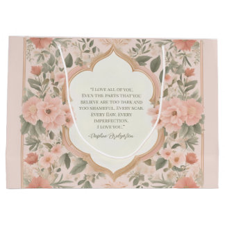 Romantischer Zitat von Pink Boho Große Geschenktüte