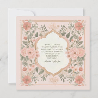 Romantischer Zitat von Pink Boho Karte