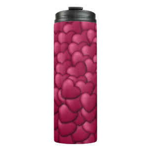 Romantisches 3D-Rot-Herzen-Muster-32322 Thermosbecher