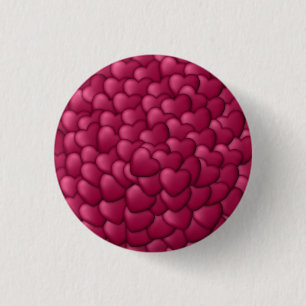 Romantisches 3D-Rotherzen-Muster-32322 Button