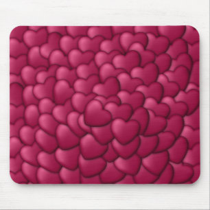 Romantisches 3D-Rotherzmuster-32322 Mousepad