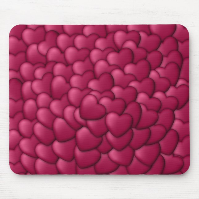 Romantisches 3D-Rotherzmuster-32322 Mousepad (Vorne)