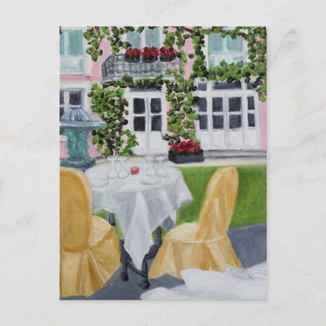 Romantisches Abendessen in Frankreich Postkarte (Vorderseite)