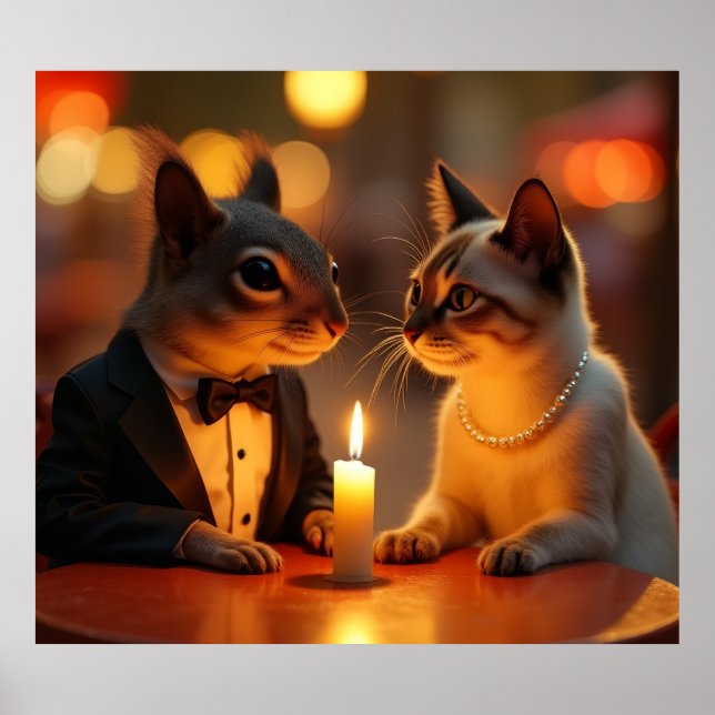 Romantisches Abendessen Poster (Vorne)