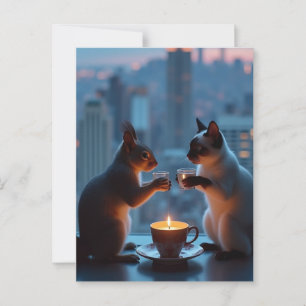 Romantisches Abendessen  Postkarte