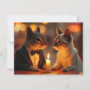 Romantisches Abendessen Postkarte