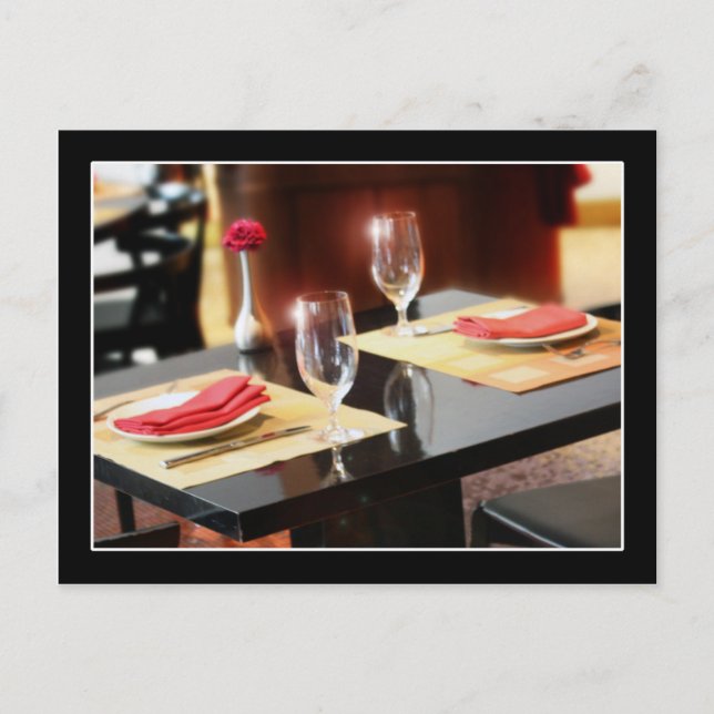Romantisches Abendessen zu zweit Postkarte (Vorderseite)