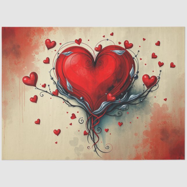 Romantisches Abstrakt-gotisches Themenpapier Seidenpapier (Vorderseite)