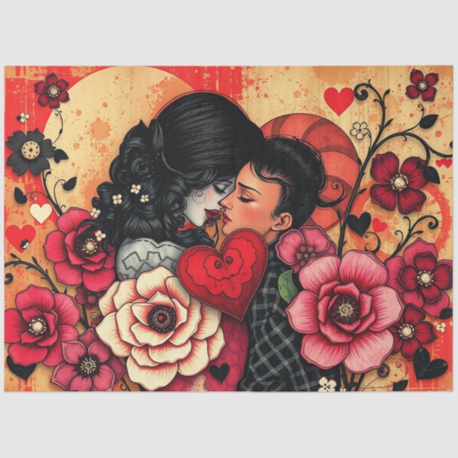 Romantisches Abstrakt-gotisches Themenpapier Seidenpapier (Vorderseite)