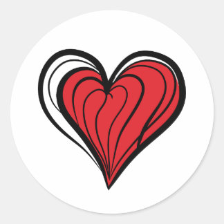 Romantisches Abstraktes Herz - Perfekt für Valenti Runder Aufkleber