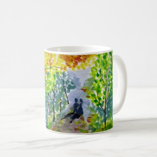 Romantisches Ambiente Kaffeemaschine Tasse von Ras (VorderseiteRechts)