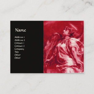 ROMANTISCHES ANGEL MIT FEATHER IN PINK, FUCHSIA Bl Visitenkarte