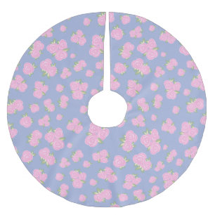 Romantisches Antiquitäten-Rosen-Design Polyester Weihnachtsbaumdecke
