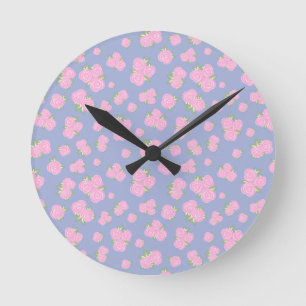 Romantisches Antiquitäten-Rosen-Design Runde Wanduhr