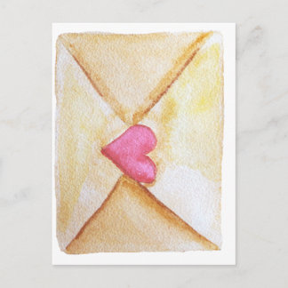 Romantisches Aquarellherz Postkarte