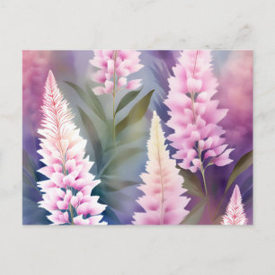 Romantisches Astilbe-Blumenmuster Postkarte