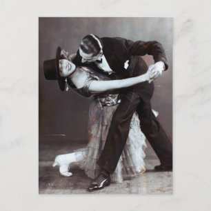 Romantisches Ballsaal-Tanzduo Vintage-Fotografie Postkarte