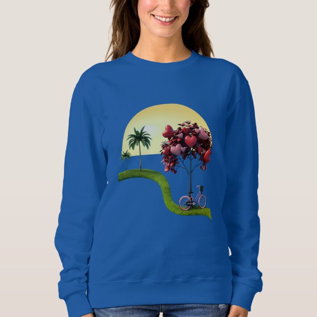 Romantisches Basic-Sweatshirt für Frauen mit Sonne Sweatshirt (Vorderseite)