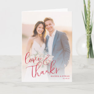 Romantisches Beige Elegantes Foto Dankeskarte