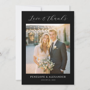 Romantisches Beige Elegantes Foto Dankeskarte