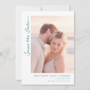 Romantisches Beige Minimalistisches Foto Save The Date