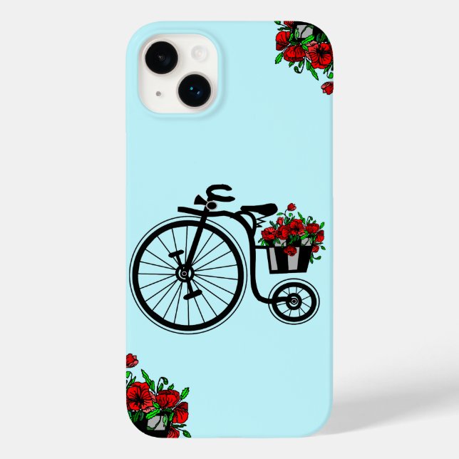 Romantisches Bike mit Blume iPhone Case Geschenk (Rückseite)