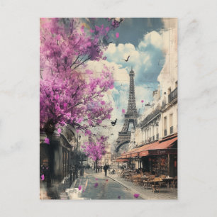 Romantisches Bild von PAris mit dem Eiffelturm Postkarte