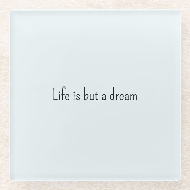 Romantisches Blau Leben ist nur ein Traum Glasuntersetzer (Vorderseite)