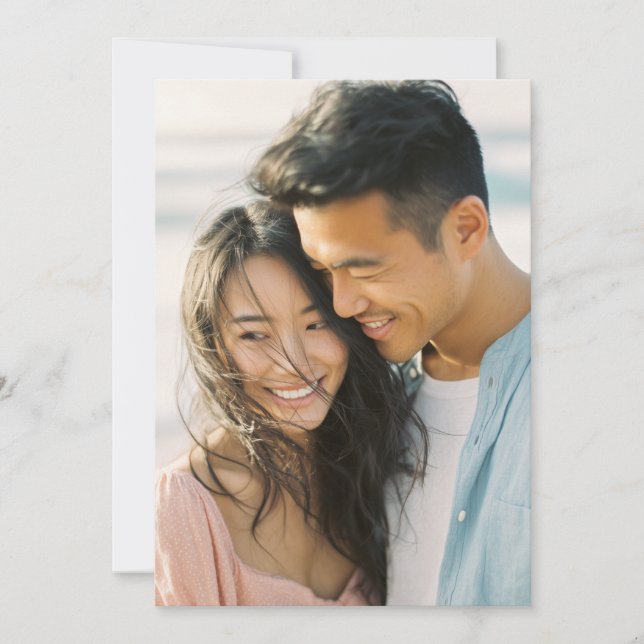 Romantisches Blau Rosa Foto Einladung (Vorderseite)