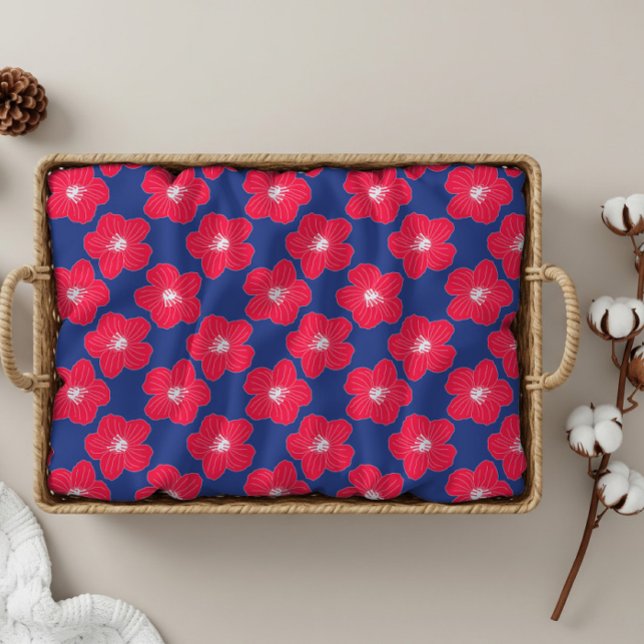 Romantisches Blau, roter Chic Blumenmuster Badetuc Badhandtuch Set (Navy Blue Red Flowers Pattern Bath Towel Set)