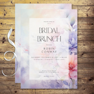 Romantisches Blue Lila & Pink Bridal Brunch Einladung
