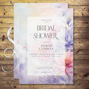 Romantisches Blue Lila & Pink Bridal Brunch Einladung