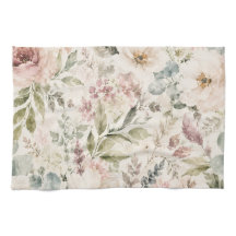 Romantisches Blumen-Küchentuch - Aquarell-Garten