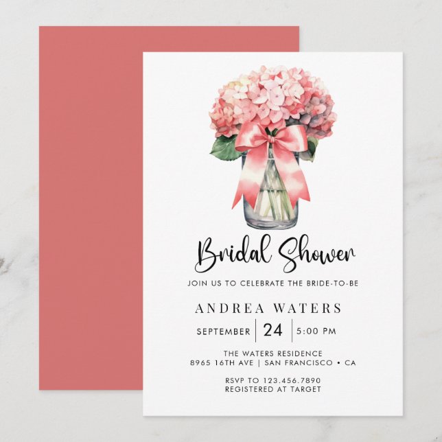 Romantisches BlumenBouquet-Brautparty Einladung (Vorne/Hinten)