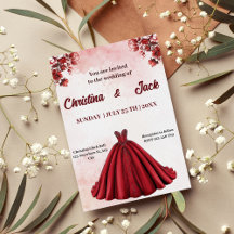 Romantisches Blumendesign Burgundy Ballgown Weddin