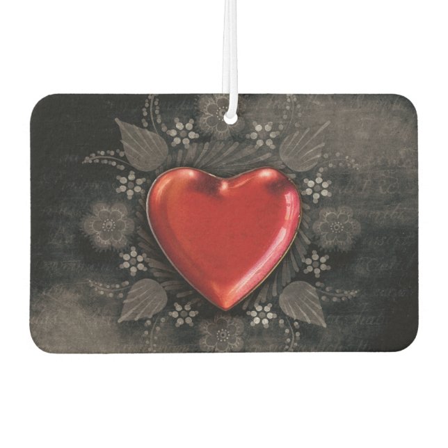 Romantisches Blumenherz Valentine Liebe Autolufterfrischer (Vorderseite)