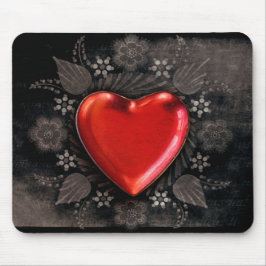 Romantisches Blumenherz Valentine Liebe Mousepad