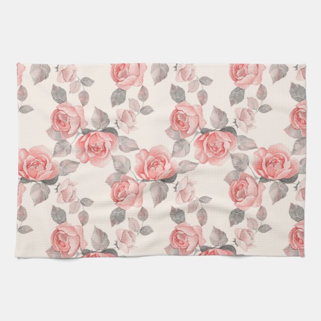 Romantisches Blumenmuster 8 Handtuch (Horizontal)