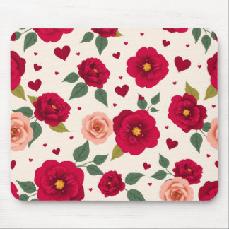 Romantisches Blumenmuster-Mauspad Mousepad