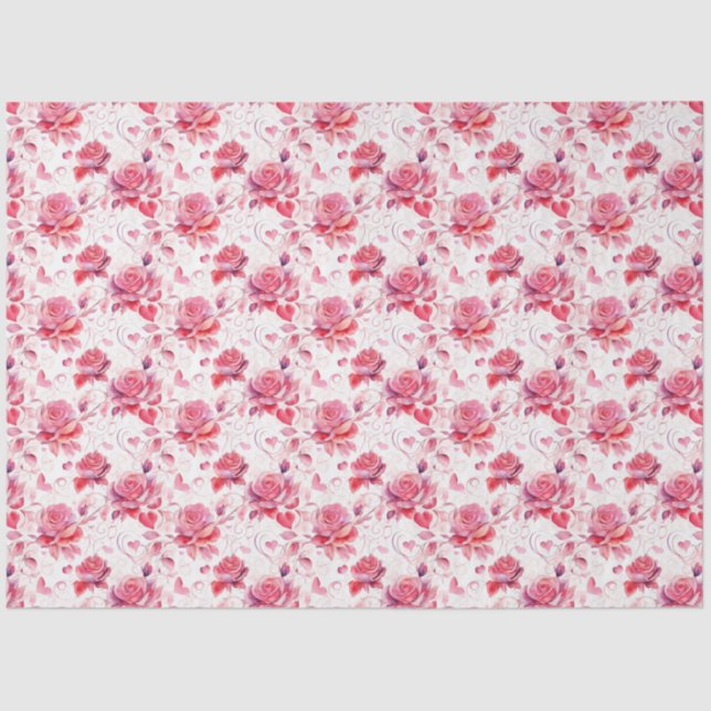 Romantisches Blumenpapier Seidenpapier (Vorderseite)