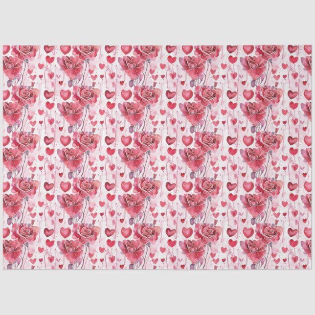 Romantisches Blumenpapier Seidenpapier (Vorderseite)