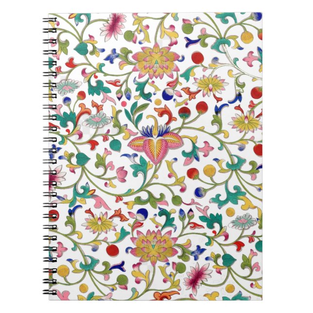 Romantisches Blumenziermuster Notizblock (Vorderseite)