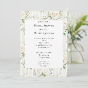 Romantisches Blush White Roses Brautparty Einladung