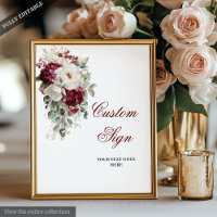Romantisches Boho Burgundy Gold Wedding Custom Pos