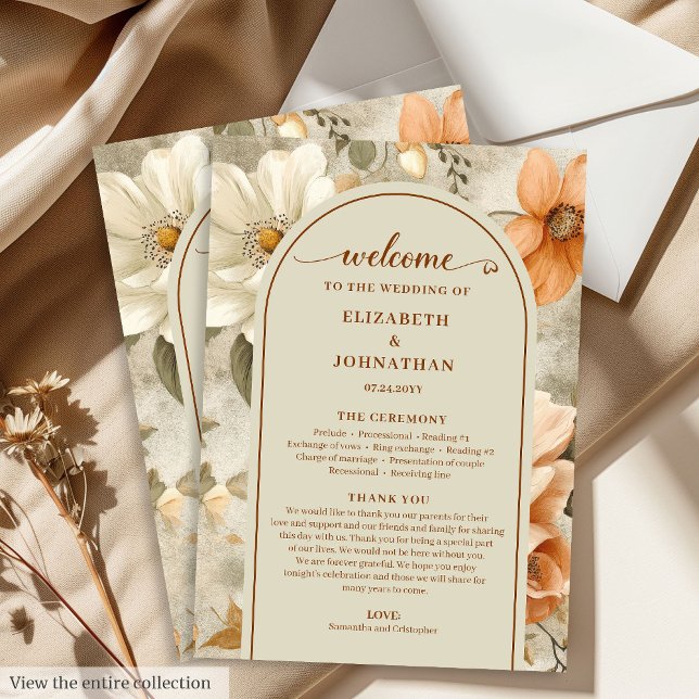 Romantisches Boho-Neutral Beige Oliven Blumen Prog Programm (Romantic Boho Neutral Beige Olive Floral Program)
