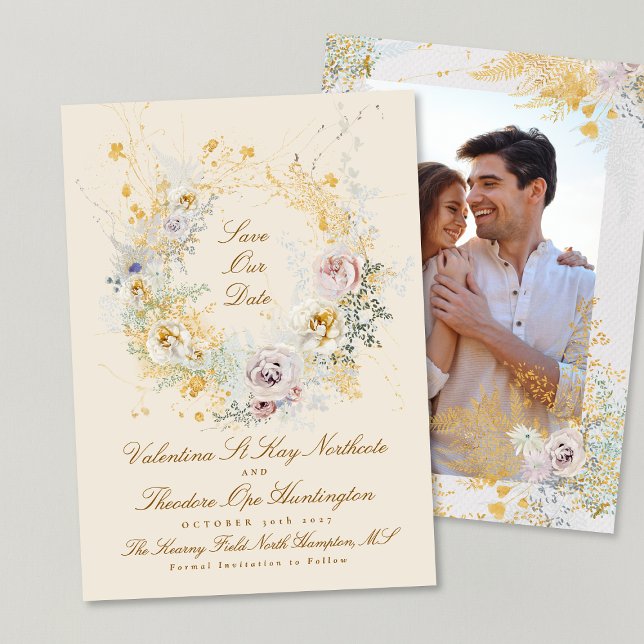 romantisches botanisches Foto Save The Date (Von Creator hochgeladen)